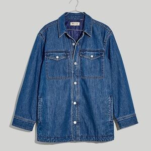 J Crew Quilted-Lining Denim Shirt-Jacket NG637